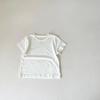 Camiseta Infantil de Verão Modal Cor Pura Manga Curta Fina Meninos e Meninas Segunda Pele Bebê Manga Média Verão Tops