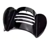 Pinza para el pelo estilo coreano retro de color negro brillante con forma de disco, elegante, sencilla, antideslizante, con dientes, para atar en la parte trasera, accesorios para el cabello con forma de garra cruzada