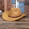 Nuevo Sombrero Estilo Tíbet con Diseño de Minoría Étnica, Plumas Metálicas, Sombrero Vaquero Occidental para Hombres y Mujeres, Sombrero de Fieltro para Pareja