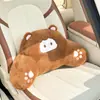 Apoio de Cabeça e Lombar de Pelúcia para Carro, Almofada de Carro Confortável de Desenho Animado, Travesseiro de Pescoço, Almofada de Carro Fofa, Acessórios de Interior