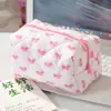 Bolsa de Maquillaje Acolchada con Lazo Transfronteriza para Mujer, Neceser de Viaje Fresco y Lindo, Bolsa de Almacenamiento de Cosméticos de Gama Alta y Linda