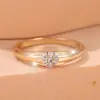 Anel Minimalista Rongxing Cross-Border Fino e Liso com Cluster de Flores Incrustado de Pedras Brilhantes, Joia Versátil para Presente de Deslocamento
