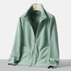 Nova Roupa de Lã Quente de Uso Dupla Face para Outono para Mulheres Casaco Cardigan Espesso de Lã Coral para Casais para Homens