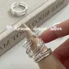 Joyería de mano de diseñador nicho coreano, anillo retorcido de tres capas de plata de ley S925, único, de alta gama, versátil y elegante