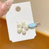 Presilha Exquisita para Franja da Testa, Piranha de Cabelo para Menina com Toque de Luxo, Presilha Lateral de Flor Camélia de Pérola com Cinco Pétalas, Presilha Bico de Pato, Nova
