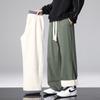 Pantalones de Lana de Cordero para Hombre Invierno Polar Engrosado Cálidos Deportivos Joggers Rectos Sueltos Pierna Ancha Casual Largos
