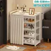 Zapatero para uso doméstico, multicapa, resistente y duradero, con un diseño simple, a prueba de polvo y con una cubierta para privacidad, ideal para uso en interiores y adecuado para apartamentos de alquiler