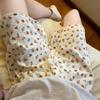 Shorts de Verão 2025 Pijama Feminino Desenho Animado Estilo Curto Popular Ins Solto Fino Casa Casual Calça de Caminhada Pijama