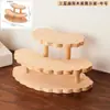 Estante de Exhibición de Madera Maciza Pura Escritorio Hecho a Mano Escalera para Cajas Sorpresa Bubble Mart Estante de Almacenamiento Estante de Almacenamiento para Plantas Verdes Suculentas Stand