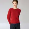 Suéter de cuello redondo 100% cachemira pura para mujer, nuevo suéter básico de punto liso para otoño e invierno, jersey de cachemira ajustado