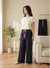 Calça de bolinhas De Rong, calça casual feminina estilo coreano para outono e inverno, com textura e caimento relaxado, calça longa reta solta