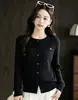 Cárdigan de punto de terciopelo Andy de dos piezas para mujer, nuevo top elegante de otoño e invierno con logo de poni, chaqueta suéter de moda trenzada