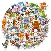 50 Adesivos Divertidos de Animais em Desenho Animado com Instrumentos Musicais, Grafite Criativo, Pequena Aba Fácil de Rasgar, Material para DIY Infantil