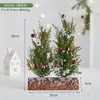 Arreglo de escritorio pequeño de Pe Scene de cedro Decoraciones navideñas de moda Adornos Árbol de Navidad Mini nevada flockada