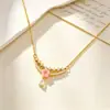 Collar Chapado en Oro Cobre Incrustado con Circonita Cúbica Doble Anillo Incrustado con Diamante Cadena para Clavícula de Lujo Ligero para Mujer Diseño de Nicho Ins Simple Temperamento Joyería de Plata