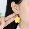 Estilo Nuevo Estilo Hyun Ya Pendientes de Girasol Tejidos de Lana Tendencia para Niñas Fresco Felpa Felpa Bola Flor Joyería para Orejas