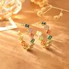 Venta Caliente Pendientes de Botón en Forma de C de Trébol de Cuatro Hojas de Colores Dopamina Accesorios de Pendientes Frescos Dulces de Alta Gama Accesorios Estilo Chanel