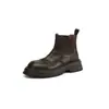 Botines Chelsea Redondos de Piel de Oveja para Mujer 2024 Nuevos Retro Marrón Suela Gruesa Botines Cómodos Botas Martin forrados de felpa