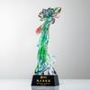 Trofeo de cristal de esmalte coloreado de alta calidad creativo nuevo montaña premio reunión anual personal destacado socio medalla