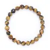 Pulsera Brillante de Piedra Ojo de Tigre Amarillo Natural Facetada, Venta Caliente Transfronteriza, Pulsera Personalizada de Piedra Natural Estilo Retro para Hombres y Mujeres, Mayoreo