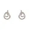 Pendientes Redondos de Metal con Diseño de Bobinado Simple para Mujer, Moda de Nicho con Temperamento de Lujo Ligero y Diseño Único, Pendientes al por Mayor