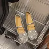 Sapatos Plataforma com Strass em Estilo Francês, Tendência Verão 2026 Novos Sapatos Femininos, Sapatos Baixos Mary Jane Estilo Chanel
