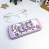 Fábrica atacado estojo de óculos personalizado masculino e feminino estudantes portátil avançado couro desenho animado óculos armazenamento impressão gratuita
