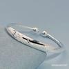 Pulsera de loto de plata esterlina s990 para mujer, pulsera de cuentas abiertas sólidas, estilo étnico de moda, regalo para mamás y personas mayores, regalo festivo.