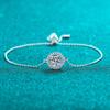 Pulsera Redonda de Plata de Ley S925 para Mujer, Pulsera Clásica de Burbujas de Moissanita de un Quilate, Suministro Directo del Fabricante