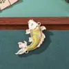 Pingente de Brocado da Dinastia Song com Peixe Koi Bordado Dupla Face Presentes Culturais e Criativos Broche para Hanfu Qipao Acessórios de Joias Semi-Acabados Venda por Atacado