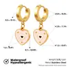 Brincos de Alta Qualidade em Forma de Coração para Mulheres, Aço Titânio Galvanizado a Ouro 18K com Diamantes, Joia de Orelha Fashion de Luxo Leve