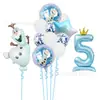 Traje de Globos de Látex Azul con Lentejuelas, Cabeza Chueca Xuebao Congelado Transfronterizo, Globo con Forma de Corona, Fiesta de Cumpleaños Digital