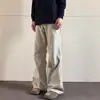 Calças Casuais Americanas Workwear para Homens e Mulheres, Temporada Primavera/Outono, Wear com Senso de Nível, Estilo Vibe, Caimento Limpo, Jeans Levemente Flare