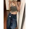 Jeans Retro Americanos de Pierna Ancha para Mujer, Nuevo Estilo Primavera Temprana, Talla Grande Ajuste Holgado, Diseño Adelgazante, Pantalones de Guadaña