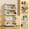 Armario de almacenamiento para uso doméstico, armario de almacenamiento de gran tamaño, mesita de noche para dormitorio, estante de almacenamiento plegable multicapa para cocina y baño, no requiere instalación