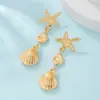 Pendientes de Concha Europeos y Americanos Transfronterizos Estilo Bohemio Estilo Océano Estilo Vacaciones en la Playa Pendientes Colgantes con Cuentas de Concha