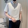 FW10353 2025 estilo tendero social para hombre cuello de camisa camisa POLO camiseta de manga corta para hombre corte slim verano de negocios