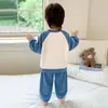 Pijama masculino, flanela outono e inverno, fleece de coral espesso, novo estilo 2026 conjunto de loungewear infantil, menino bebê