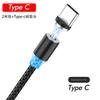 Cable de Datos Magnético para Teléfono Móvil Cable de Carga con Tapón Ciego Luminoso Imán Tres en Uno Adecuado para Apple Android Tipo-C