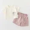 Conjunto de Verano para Niños 2026 Estilo Nuevo Camiseta de Manga Corta Estampada para Bebé Niño y Pantalones Cortos Verano Ropa Fina para Bebés Conjunto de Dos Piezas 1