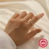 Anillo de boda de plata de ley S925 con forma de estrella octagonal y un solo diamante, venta caliente transfronteriza en Europa y Estados Unidos, anillo de dedo de lujo ligero de alta calidad para alimentos