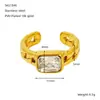 Anillo de Acero Inoxidable con Circonita de Moda, Diseño de Nicho de Lujo Ligero, Anillo Abierto de Acero de Titanio, Estilo Elegante para Mujer, En Stock
