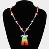 Collar con colgante de monstruo arcoíris de dibujos animados con diseño de nicho, estilo moderno y combinable con todo tipo de cadenas de suéteres de hip hop y celebridades de internet.