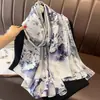 Bufanda de Seda Nueva de Verano con Protección Solar Estilo Coreano de Moda Nueva Sección de Seda Bufanda Larga de Primavera y Otoño Chal de Gran Tamaño con Aire Acondicionado Doble Propósito