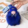 Colgante de bola de pelo de zorro real, lindo muñeco de peluche, llavero para coche, accesorios, bolso, adornos, muñeco durmiente