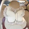 Soporte Cruzado para Cabeza y Cintura de Coche con Lazo Creativo, Nuevo Producto Transfronterizo, Cojín de Asiento de Coche, Almohada para el Cuello, Cojín de Felpa para Soporte Lumbar de Coche