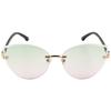 Nuevas gafas de sol de ojo de gato de color degradado con borde recortado sin montura, moda, decoración metálica, para hombres y mujeres, mismas gafas de sol para sombra.