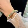Pulseira estilo palácio vintage escovado estilo Bratti italiano, duas cores, ouro galvanizado, pulseira de esmeralda incrustada com diamantes para mulheres