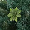 Flores Artificiais Flores de Natal com Pó Dourado Decoração de Casa Flores de Natal Flores Azuis Decoração de Natal Presentes