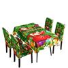 Atacado Transfronteiriço Novo Toalha de Mesa e Capa de Cadeira de Natal Tudo Incluído Seda de Leite Toalha de Mesa Estampada Impermeável de Natal Conjunto